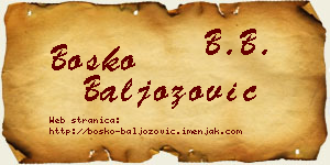 Boško Baljozović vizit kartica